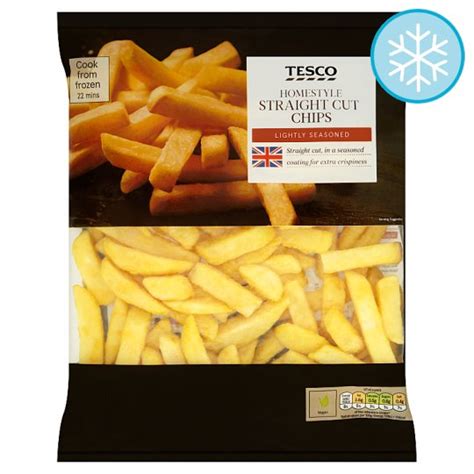 凜 Calories in Tesco Homestyle Straight Cut Chips Lightly Seasoned