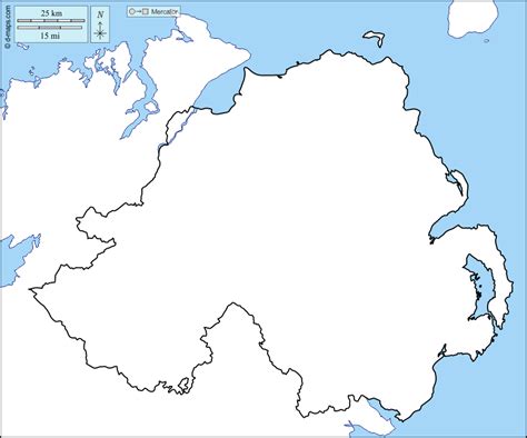 Northern Ireland free map, free blank map, free outline map, free base map coasts, limits