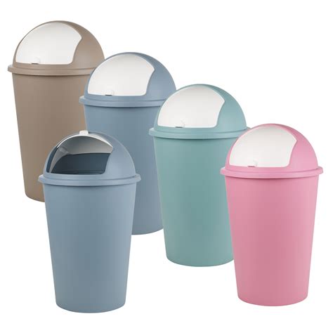 Plastic 50L Push Can Swing Top Lid Bins Kitchen Waste Dustbin Rubbish Garbage | eBay