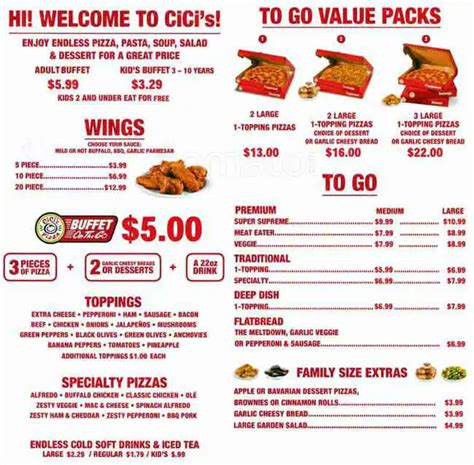 CiCi's Pizza Menu, Menu for CiCi's Pizza, Idlewild South, Charlotte ...