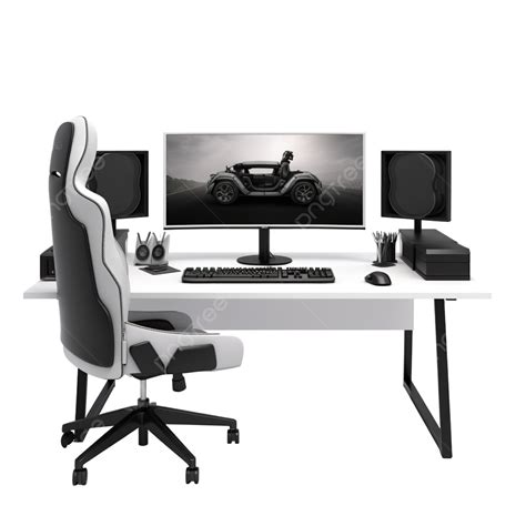 3d Render Gaming Desktop Setup Room, Game, Room, Computer PNG Transparent Image and Clipart for ...