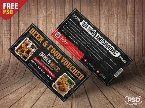 Drink and Food Voucher Design Template – Download PSD