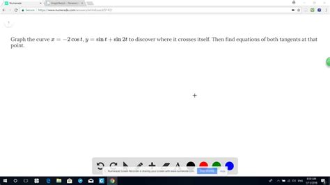 SOLVED:Graph the curve x = -2 cost , y = sint + sin2t to discover where it crosses itself. Then ...