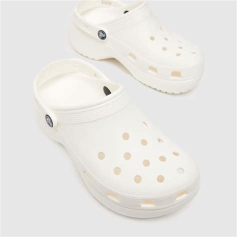 Womens White Crocs Classic Platform Clog Sandals | schuh