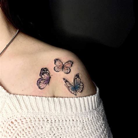 Butterfly Front Shoulder Tattoos