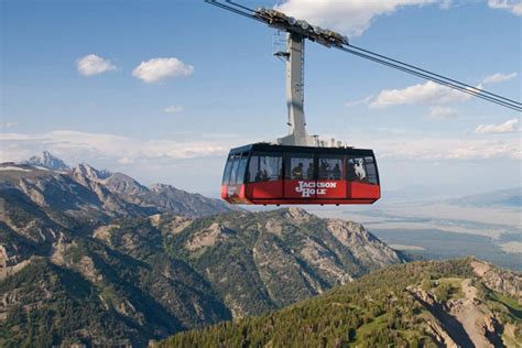 The Jackson Hole Tram can be seen above the trail