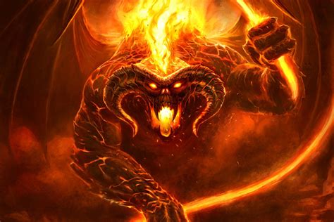 burning, creature, The Lord of the Rings, fire, fantasy art, demon, Balrog, HD Wallpaper | Rare ...