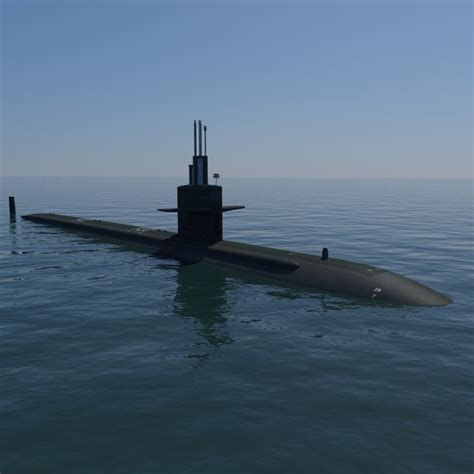 3d uss augusta class submarine model