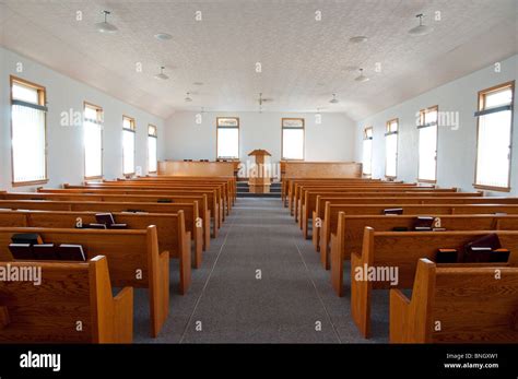 The Old Colony Mennonite Church interior in Reinfeld, Manitoba, Canada Stock Photo - Alamy