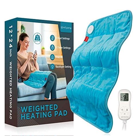 Weighted Heating Pad, Comfytemp 12x 24" Electric Heating Pad for Back Pain Relief with 9 Heat ...