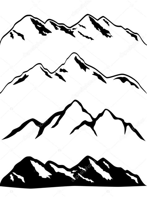 Snowy mountain peaks Stock Vector Image by ©soleilc #5984899