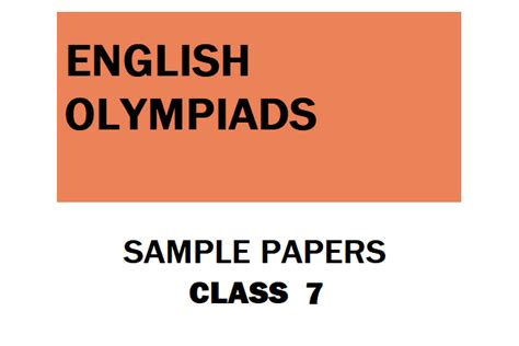 English Olympiad sample papers | Olympiad tester