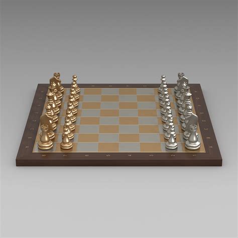 metal chessboard 3d model