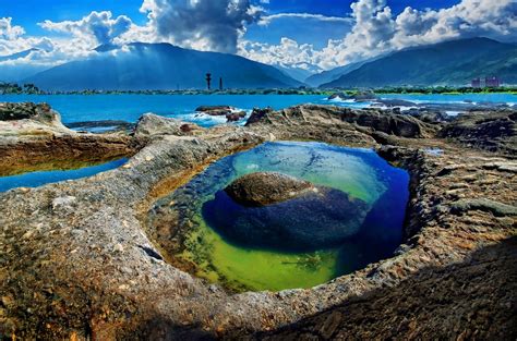 Wallpaper : beach, nature, landscape, scenic, Taiwan, crater, shore, hualien, rocksformation ...