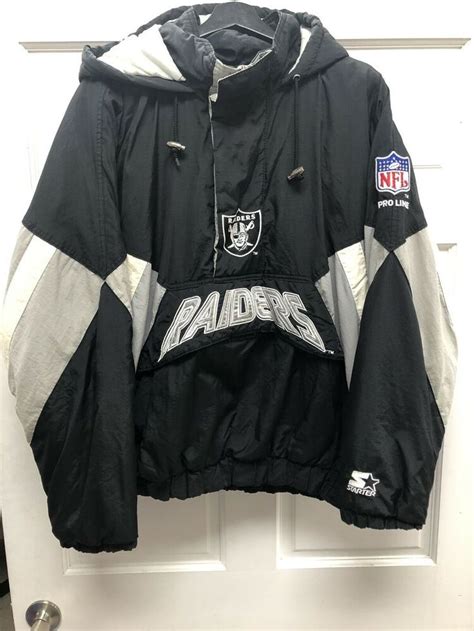 Oakland Raiders Starter Jacket Pro Line NFL Vintage Large Hood Zip Pullover | eBay | Jackets ...