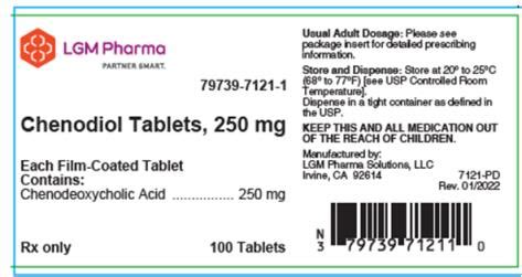 CHENODIOL tablet, film coated