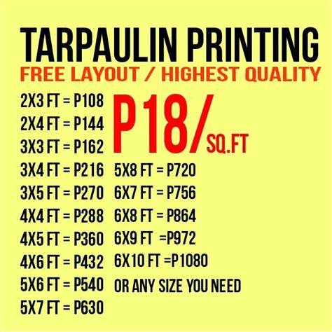 Customize Tarpaulin Printing. 12 oz Kapal 18 Pesos Per Sq/FT | Lazada PH