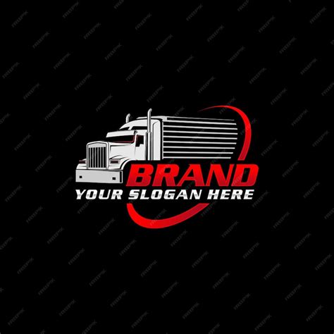 Premium Vector | Semi truck trailer logo trucking logo