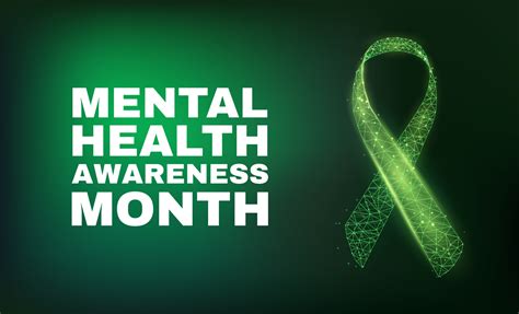 Mental health awareness month concept. Banner template with glowing ow ...