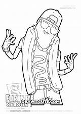 Fortnite Hot Dog Skin Coloring Page  Home sketch template