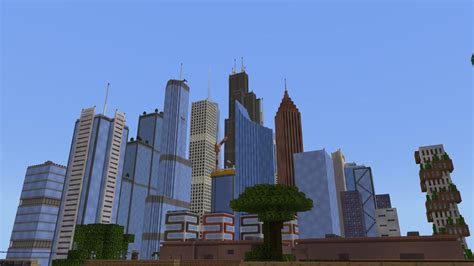 Skyline of my Minecraft city : r/skyscrapers