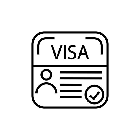 Visa vector icon. Document illustration sign. passport symbol or logo ...