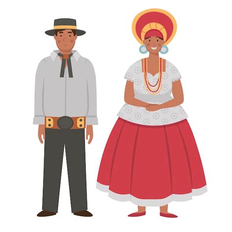 Trajes de desenho animado masculino e feminino do personagem do brasil para crianças ilustração ...