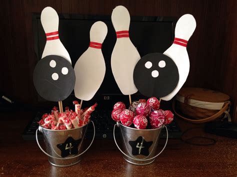 Bowling party centerpieces | Bowling party, Kids bowling party, Bowling ...