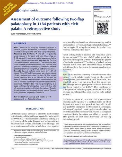 Two flap palatoplasty – Richardson's Plastic Surgery Hospitals