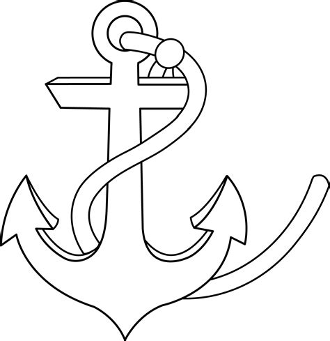 Anchor Line Art - Free Clip Art