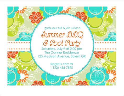 BBQ And Pool Party Invitation Wording | Fire Pit Design Ideas