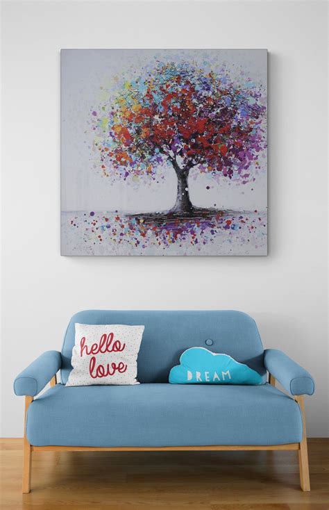 Abstract tree art canvas | Abstract tree, Canvas wall art living room ...