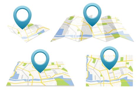 GPS map set with pin vector illustration set 1977231 Vector Art at Vecteezy