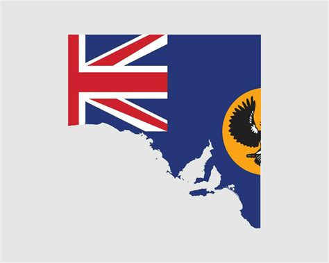 South Australia Map Flag. Map of SA, Australia with the state flag ...