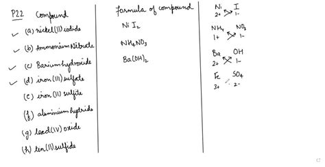 SOLVED:Write down the formula of each of the following compounds: (a) nickel(II) iodide; (b ...