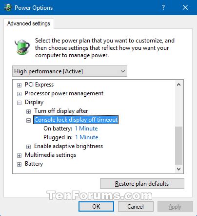 Add Console lock display off timeout to Power Options in Windows 10 ...