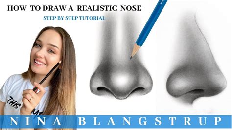 How to Draw a Realistic Nose - Front and Side View Tutorial - YouTube