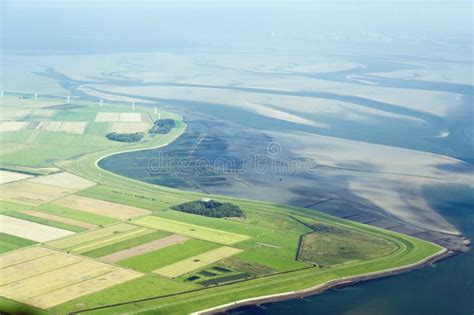 Aerial View From The Schleswig-Holstein Wadden Sea National Park Stock ...