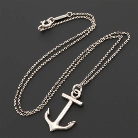 Tiffany & Co. Sterling Silver Anchor Pendant Necklace | EBTH