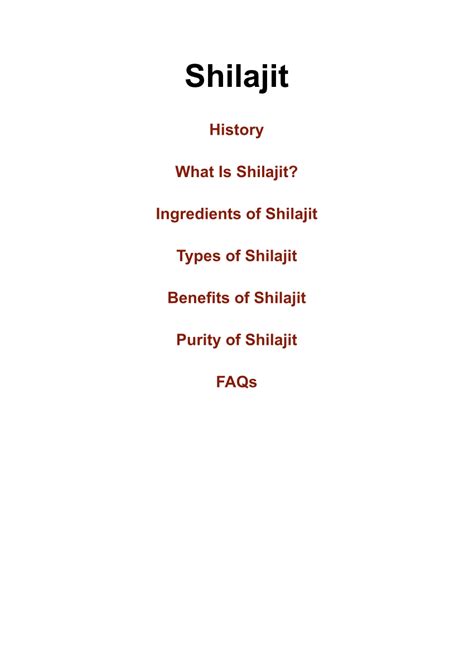 (PDF) Ingredients of Shilajit|Purity of Shilajit