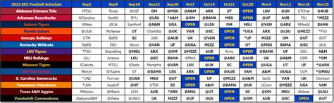 2023 SEC Football Schedule - SEC12.com - SEC Football