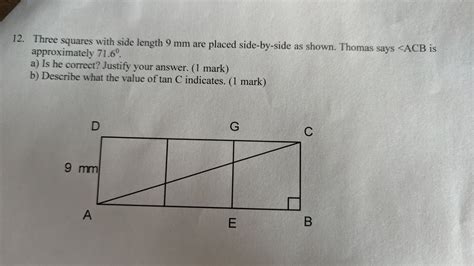 Solved Grade 10 trigonometry question part c) Do parts a) | Chegg.com