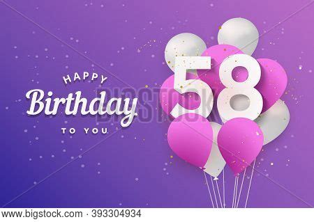 Happy 58th Birthday Vector & Photo (Free Trial) | Bigstock