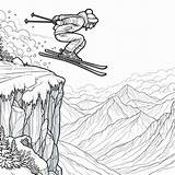 62  Free Printable Ski Coloring Pages Skiers Mountains sketch template