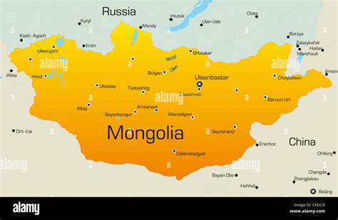 Vector map of Mongolia country Stock Photo - Alamy