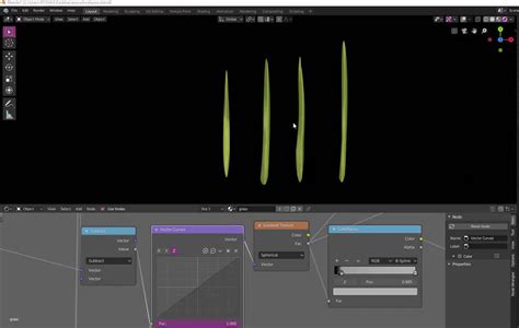 hello, I came back from vacation Fully procedural grass blade. #b3d #blender #eevee #grass #b3d ...