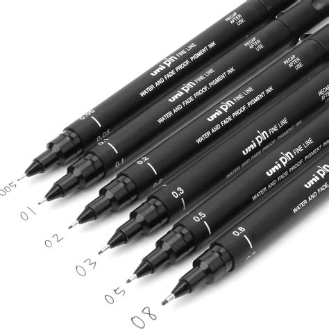 6PCS fineliner Pigma Micron Drawing Pen 005 01 02 03 04 05 08 Brush Waterproof Manga an ...