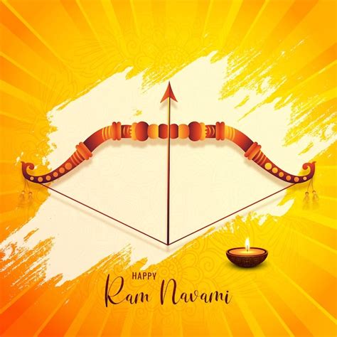 Free Vector | Happy ram navami bow and arrow festival greeting card background