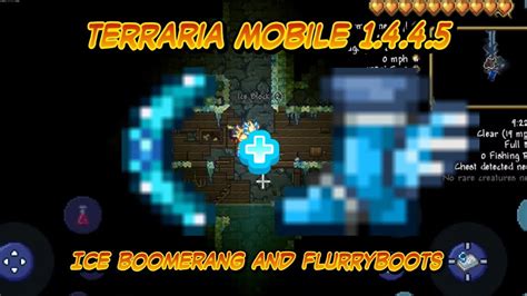 Terraria Mobile Ice boomerang and Flurry boots seed 1.4.4.5 - YouTube