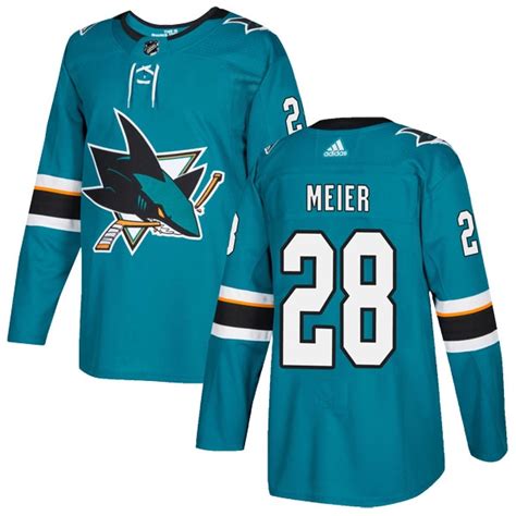 Men's Timo Meier San Jose Sharks Adidas Home Jersey - Authentic Teal ...